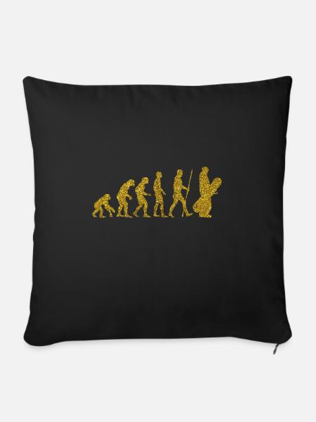 Evolution Snowboard Golden Glitter Effekt - Sofakissen mit Füllung 45 x 45 cm - Schwarz