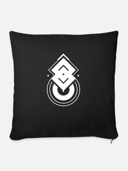 Abstraktes Symbol - Sofakissen mit Füllung 45 x 45 cm - Schwarz