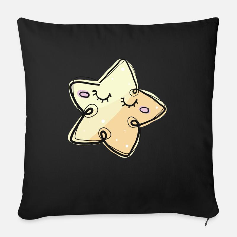 STERNCHEN - Sofakissen mit Füllung 45 x 45 cm - Schwarz