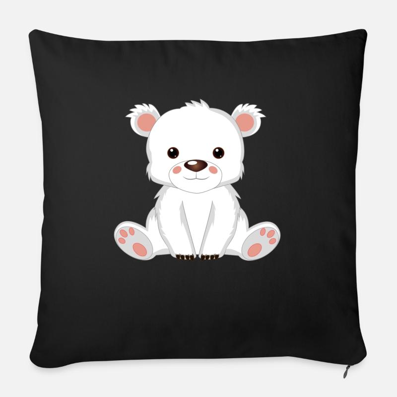 Eisbär - Sofakissen mit Füllung 45 x 45 cm - Schwarz