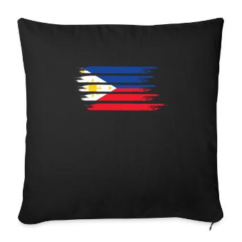 Drapeau des Philippines - Coussin et housse de 45 x 45 cm - noir - Devant