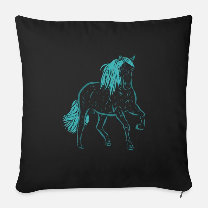 Pferd - Sofakissen mit Füllung 45 x 45 cm - Schwarz