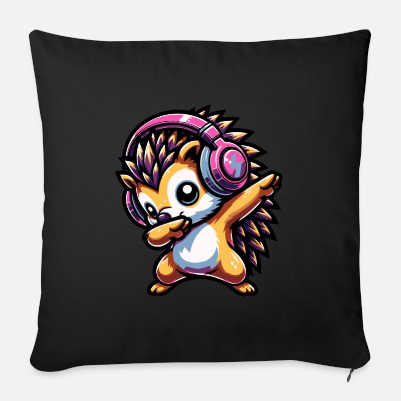 Dabbing Igel - Sofakissen mit Füllung 45 x 45 cm - Schwarz