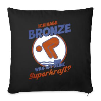 Schwimmer Schwimmprüfung Bronze Geschenk - Sofakissen mit Füllung 45 x 45 cm - Schwarz - Vorne