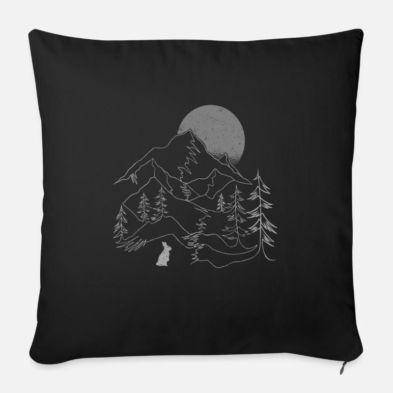 Rabbit Rabbit Rabbit Moon Gift - Sofa pillow with filling 45cm x 45cm - black