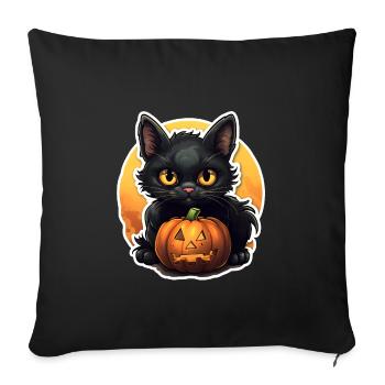 Halloween Hangover with Pumpkin - Sofa pillow with filling 45cm x 45cm - black - Front