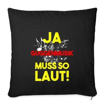Guggenmusik Guggenmusiker Kostüm Narren Musiker - Sofakissen mit Füllung 45 x 45 cm - Schwarz - Vorne