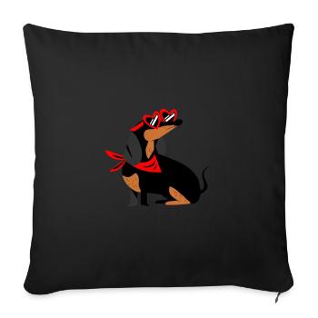 mignon teckel chienne chien teckel teckel - Coussin et housse de 45 x 45 cm - noir - Devant