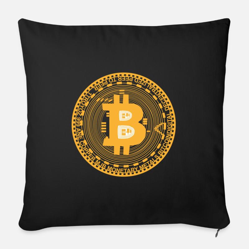 bitcoin - Sofakissen mit Füllung 45 x 45 cm - Schwarz