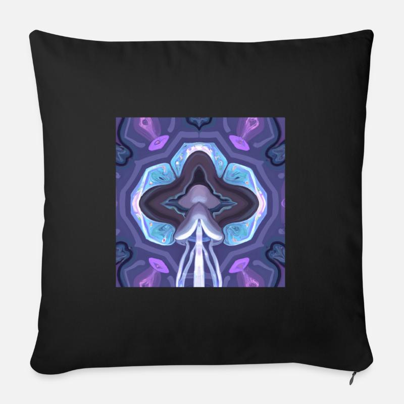 Psychedelic Jellyfish 2 - Sofakissen mit Füllung 45 x 45 cm - Schwarz