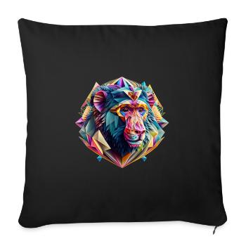 Geometric fauna, monkey, chimpanzee, Geo wild - Sofa pillow with filling 45cm x 45cm - black - Front