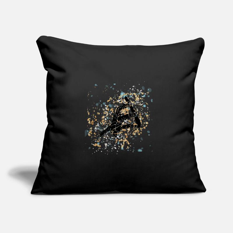 Blue-gold splashed snowboard Sofa pillow with filling 45cm x 45cm