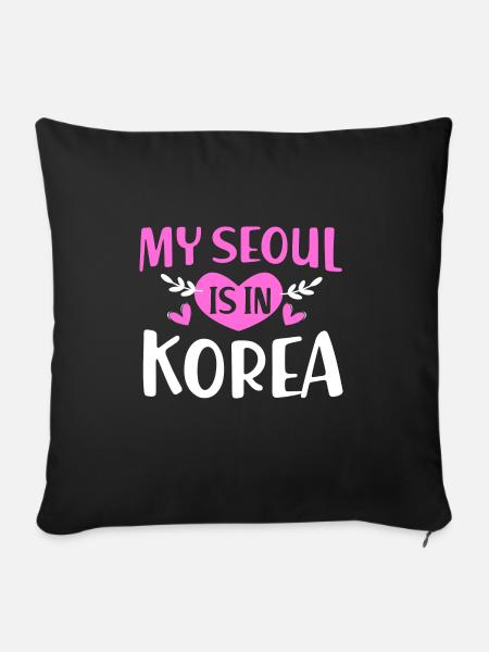 Korea Seoul - Sofakissen mit Füllung 45 x 45 cm - Schwarz
