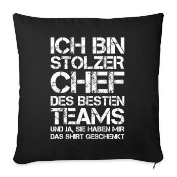 Stolzer Chef Des Besten Teams Shirt Geschenkt Boss - Sofakissen mit Füllung 45 x 45 cm - Schwarz - Vorne