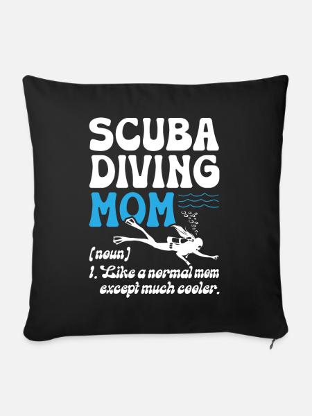 Scuba Diving Mom - Sofakissen mit Füllung 45 x 45 cm - Schwarz
