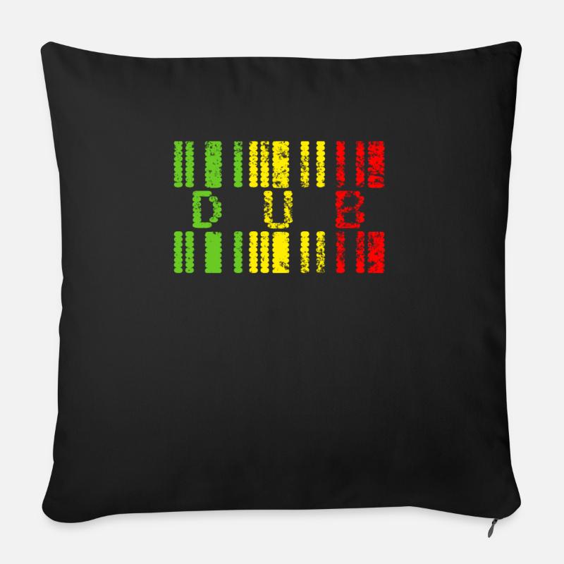 dub Jamaica couleurs - Coussin et housse de 45 x 45 cm - noir