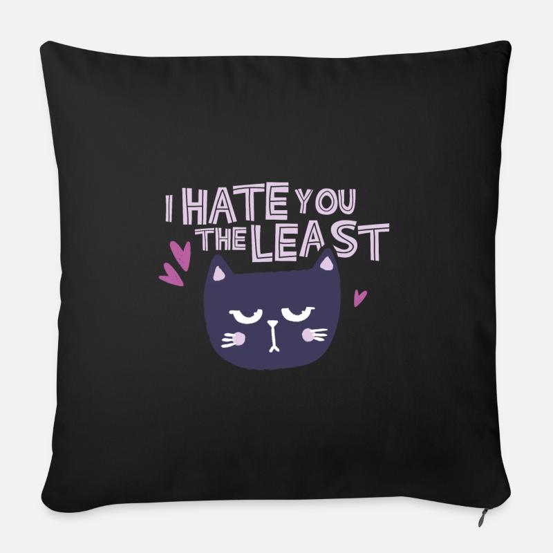 Hate you the least black - Sofakissen mit Füllung 45 x 45 cm - Schwarz