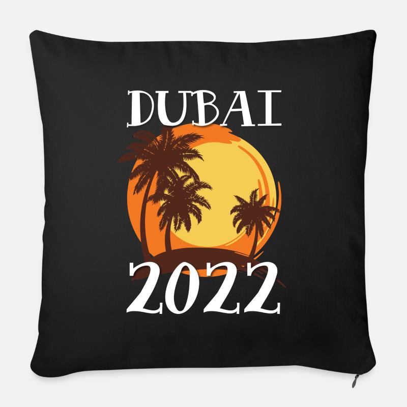 Dubai 2022 Palmen - Sofakissen mit Füllung 45 x 45 cm - Schwarz