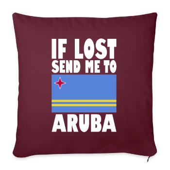 Aruba Flag Saying - Sofa pillow with filling 45cm x 45cm - burgundy - Front