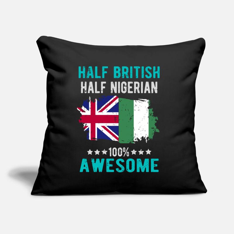 Half British Half Nigerian Sofa pillow with filling 45cm x 45cm