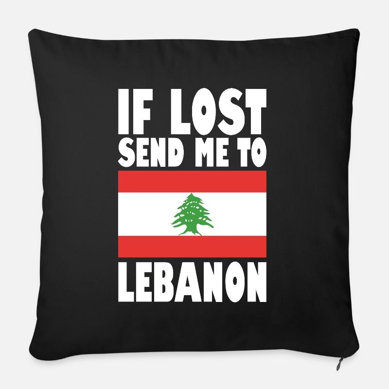 Libanon Flagge Spruch - Sofakissen mit Füllung 45 x 45 cm - Schwarz