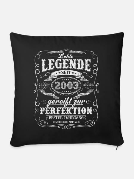 Legende seit 2003 - Sofakissen mit Füllung 45 x 45 cm - Schwarz