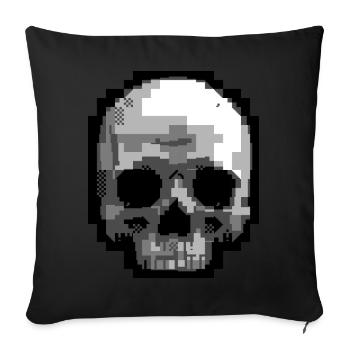 PETSCII Skull - Sofa pillow with filling 45cm x 45cm - black - Front