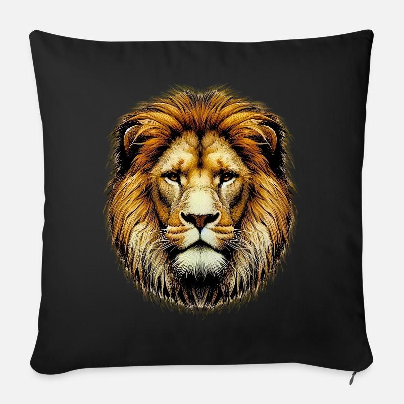 Löwe - Sofakissen mit Füllung 45 x 45 cm - Schwarz