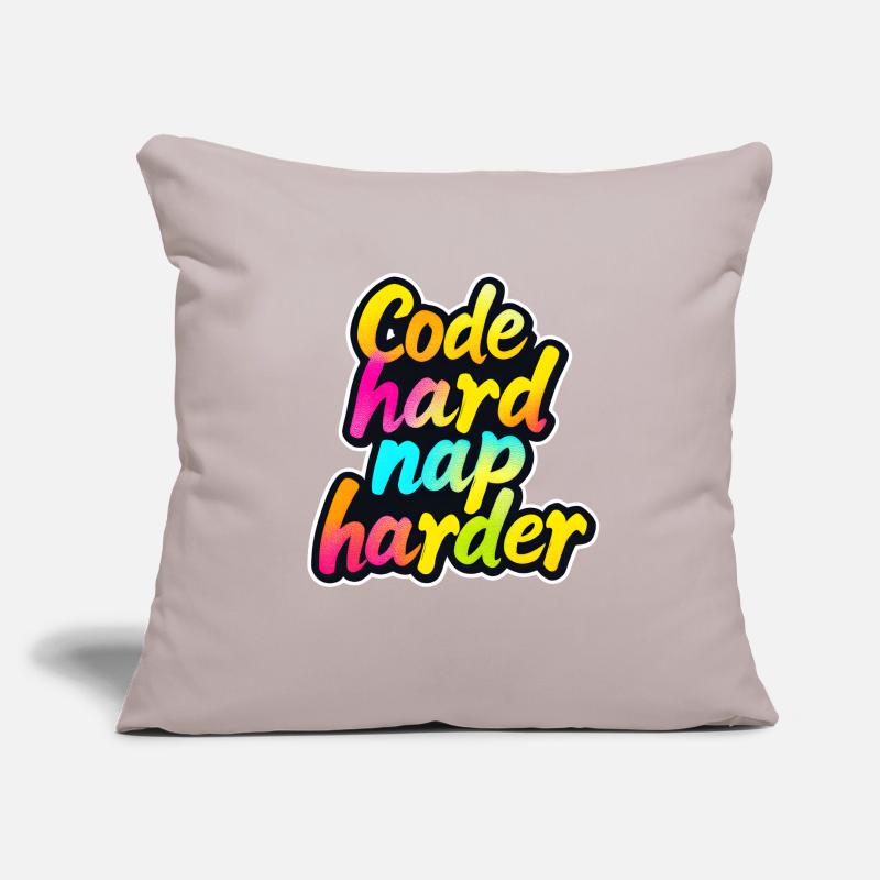 Code Hard Nap Harder Funny Programmer Tee Sofa pillow with filling 45cm x 45cm