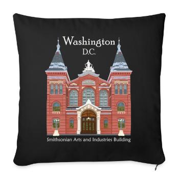 Washington DC., Handzeichnung Museum - Sofakissen mit Füllung 45 x 45 cm - Schwarz - Vorne