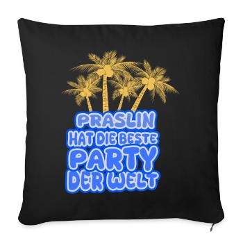 Holiday region Praslin - Sofa pillow with filling 45cm x 45cm - black - Front