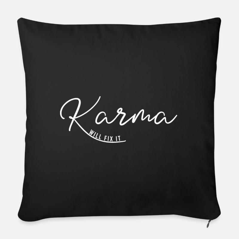 Karma regelt das schon - Sofakissen mit Füllung 45 x 45 cm - Schwarz