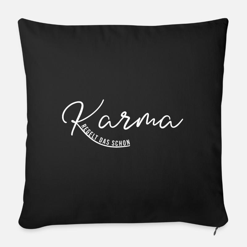 Karma regelt das schon - Sofakissen mit Füllung 45 x 45 cm - Schwarz