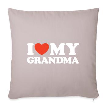 J’adore ma chemise cœur de grand-mère - Coussin et housse de 45 x 45 cm - taupe clair - Devant