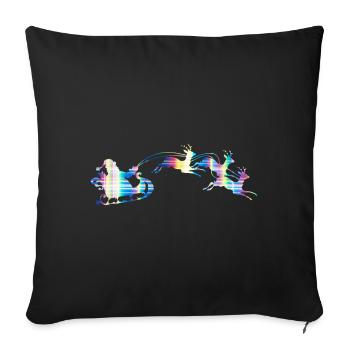 Santa Claus Sleigh - Sofa pillow with filling 45cm x 45cm - black - Front