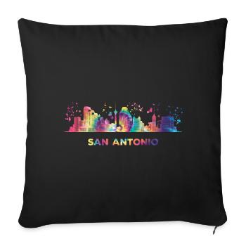 San Antonian Skyline San Antonio - Sofa pillow with filling 45cm x 45cm - black - Front