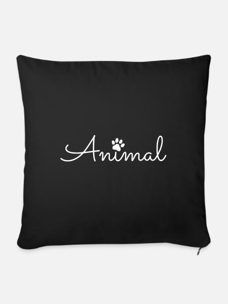 Animal mit Pfote Tierliebe - Sofakissen mit Füllung 45 x 45 cm - Schwarz