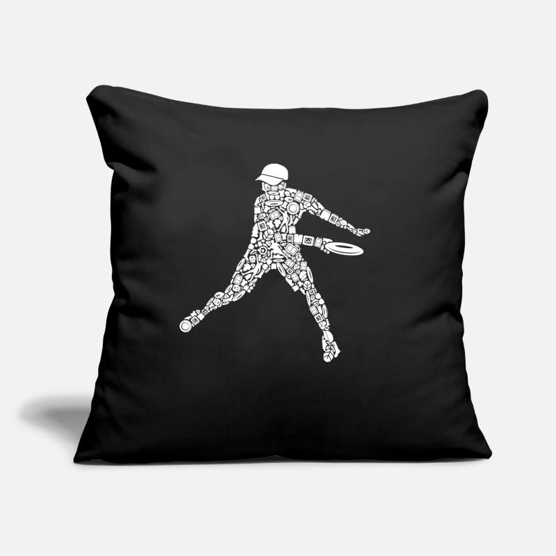 Discgolfer Symbole Discgolf Silhouette Disc Golf Sofakissen mit Füllung 45 x 45 cm