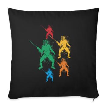 Fechter Fecht Fechtmeister Jungen Kinder Fechten - Sofakissen mit Füllung 45 x 45 cm - Schwarz - Vorne