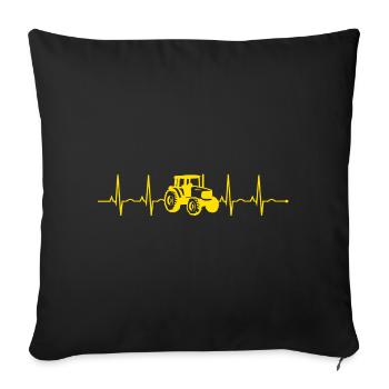 ECG HEARTBEAT HEARTBEAT TRACTEUR AGRICULTEUR AGRICULTEUR - Coussin et housse de 45 x 45 cm - noir - Devant