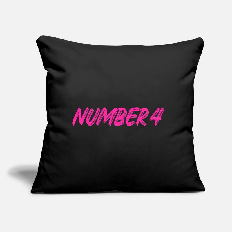 Number 4 - vier - vierter - vierte - 4 - Nummer 4 Sofakissen mit Füllung 45 x 45 cm