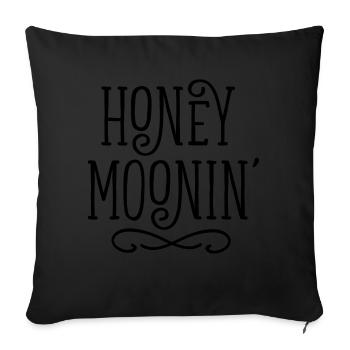 Honey Moonin Honeymoon Newly Weds Gift Idea - Sofa pillow with filling 45cm x 45cm - black - Front