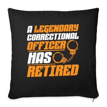 Retired Correctional Officer – Prison Officer Jail - Sofa pillow with filling 45cm x 45cm - black - Front
