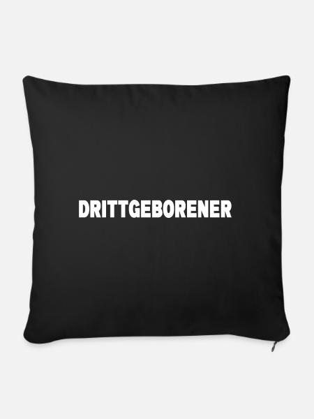 Drittgeborener Partnerlook Drillinge Geschenk - Sofakissen mit Füllung 45 x 45 cm - Schwarz