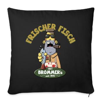 Fresh fish - Sofa pillow with filling 45cm x 45cm - black - Front