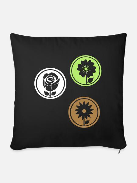 Ornamente Blumen - Sofakissen mit Füllung 45 x 45 cm - Schwarz