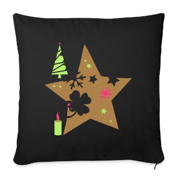 Sternes de Noël - Coussin et housse de 45 x 45 cm - noir - Devant