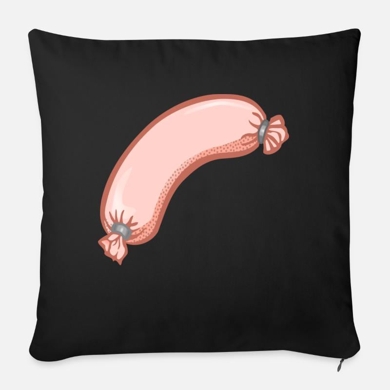 Wurst,esse,würstchen - Sofakissen mit Füllung 45 x 45 cm - Schwarz