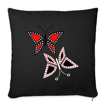 Papillons - Coussin et housse de 45 x 45 cm - noir - Devant