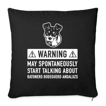 Funny Ratonero Bodeguero Andaluz's Gift Idea - Sofa pillow with filling 45cm x 45cm - black - Front